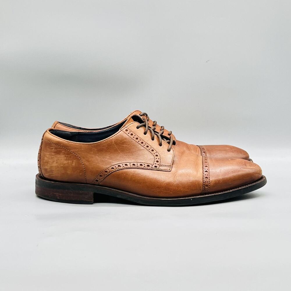 Cole Haan Shoes Mens 12 Brown Leather Grand OS Cap Toe Derby Oxford Dress Brogue